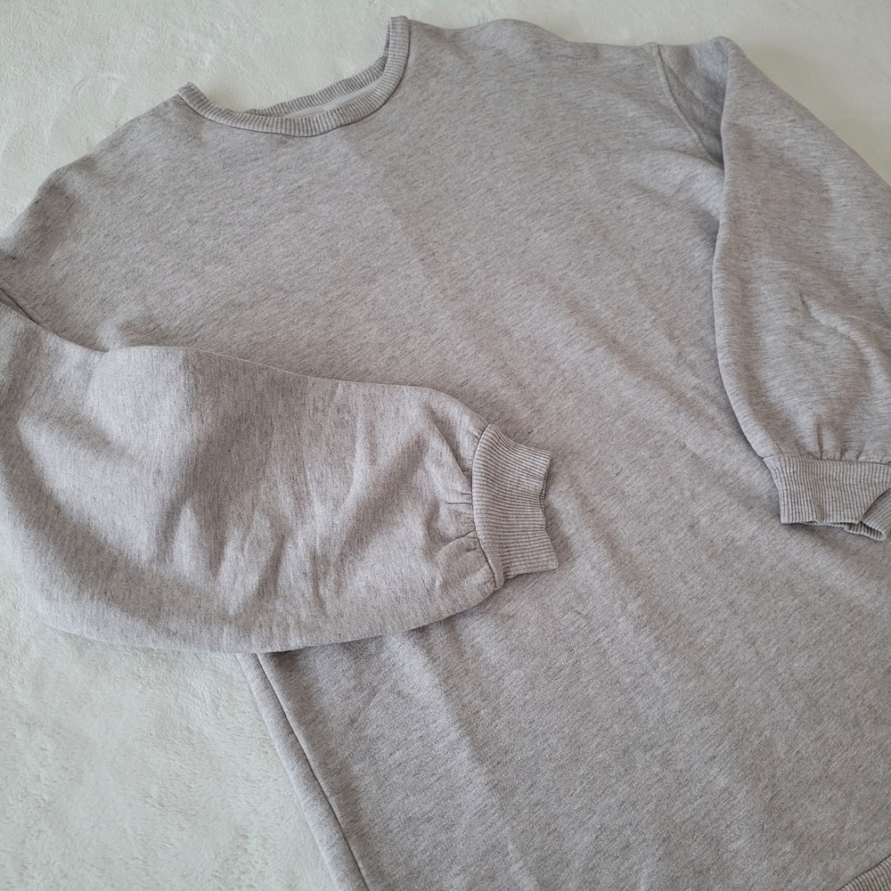 Babaton Aritzia Angelica Oatmeal Sweatshirt Dress Size S Cotton Sweater - Picture 5 of 9